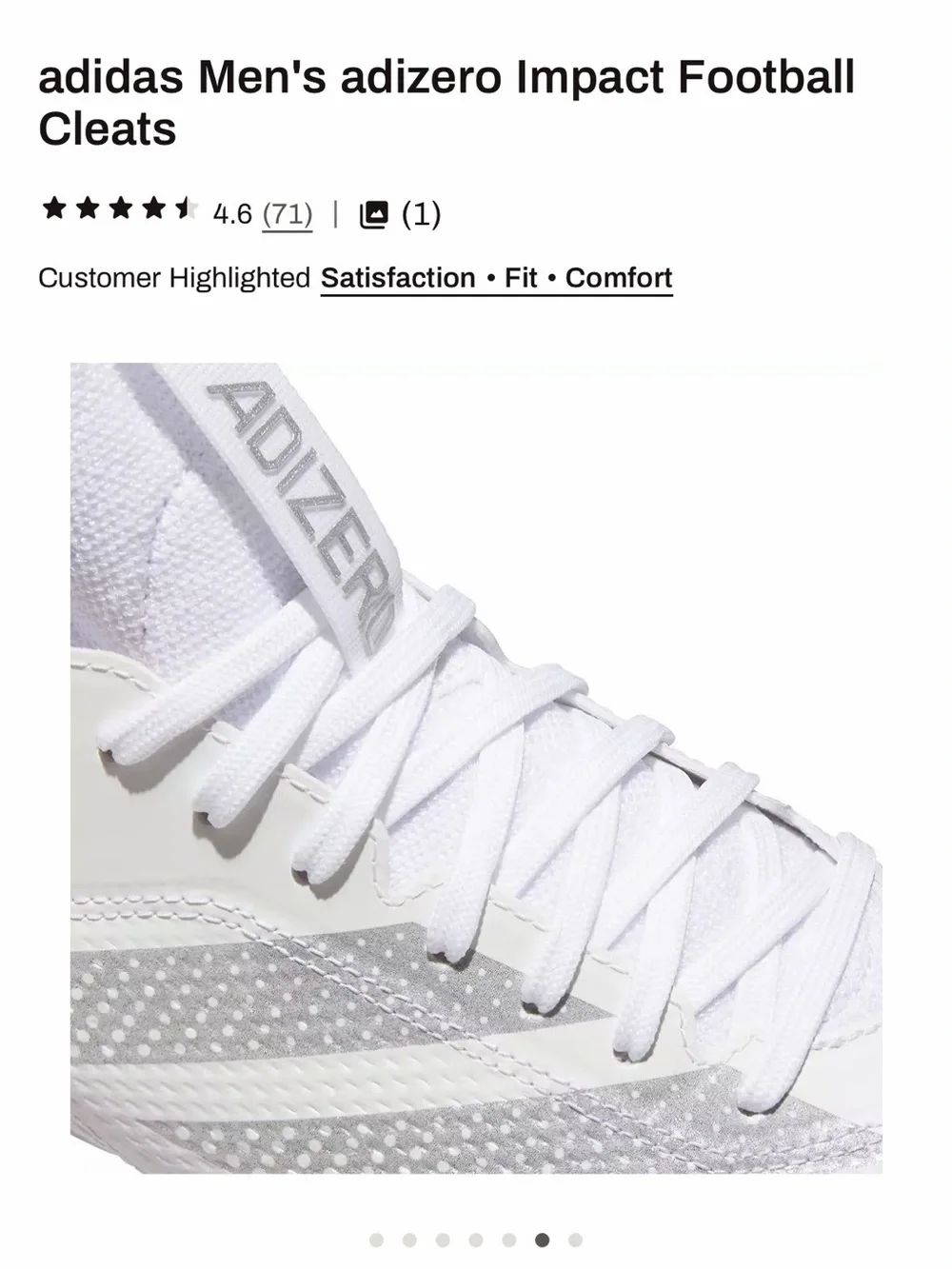 adidas White Football Cleats with white Stripes